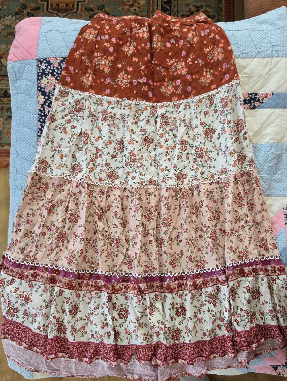 Altar'd State Tiered Floral Maxi Skirt